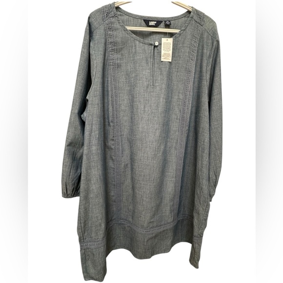 ✨ Lands' End 100% Cotton Tunic Shirt Dress Size 2x NWT - Picture 1 of 15
